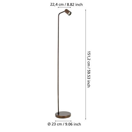Eglo - Lampa stojąca 1xGU10/5W/230V brązowa