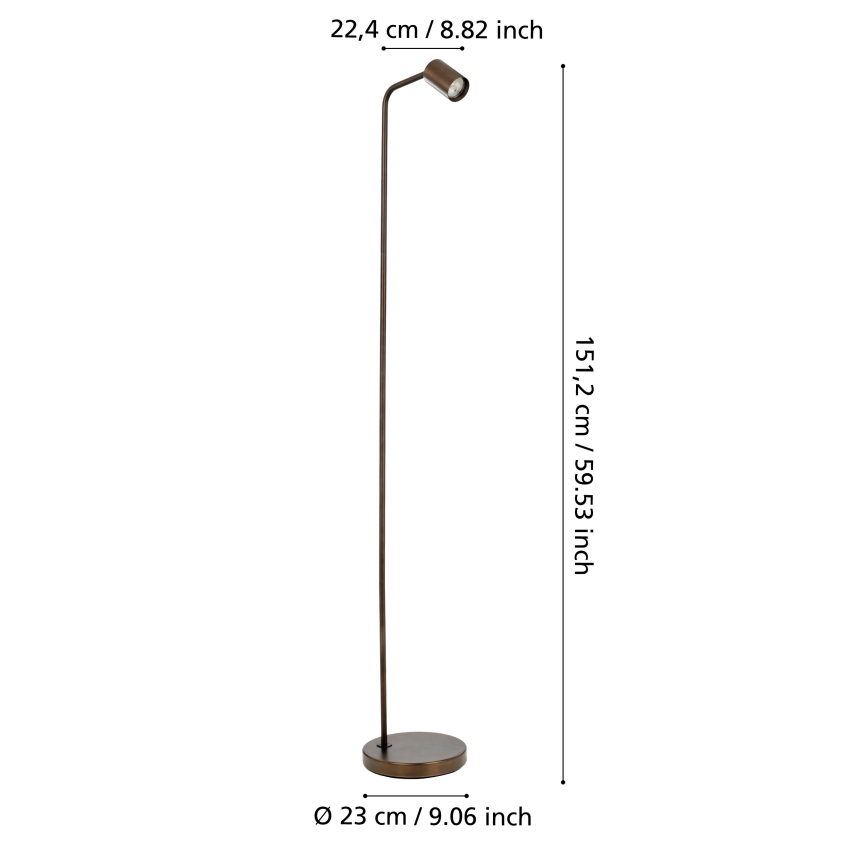 Eglo - Lampa stojąca 1xGU10/5W/230V brązowa