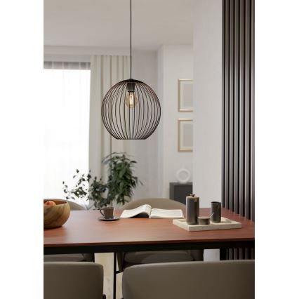 Eglo - lampa wisząca na przewodzie 1xE27/60W/230V, czarna