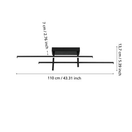 Eglo - Lampa sufitowa LED/20W/230V czarna