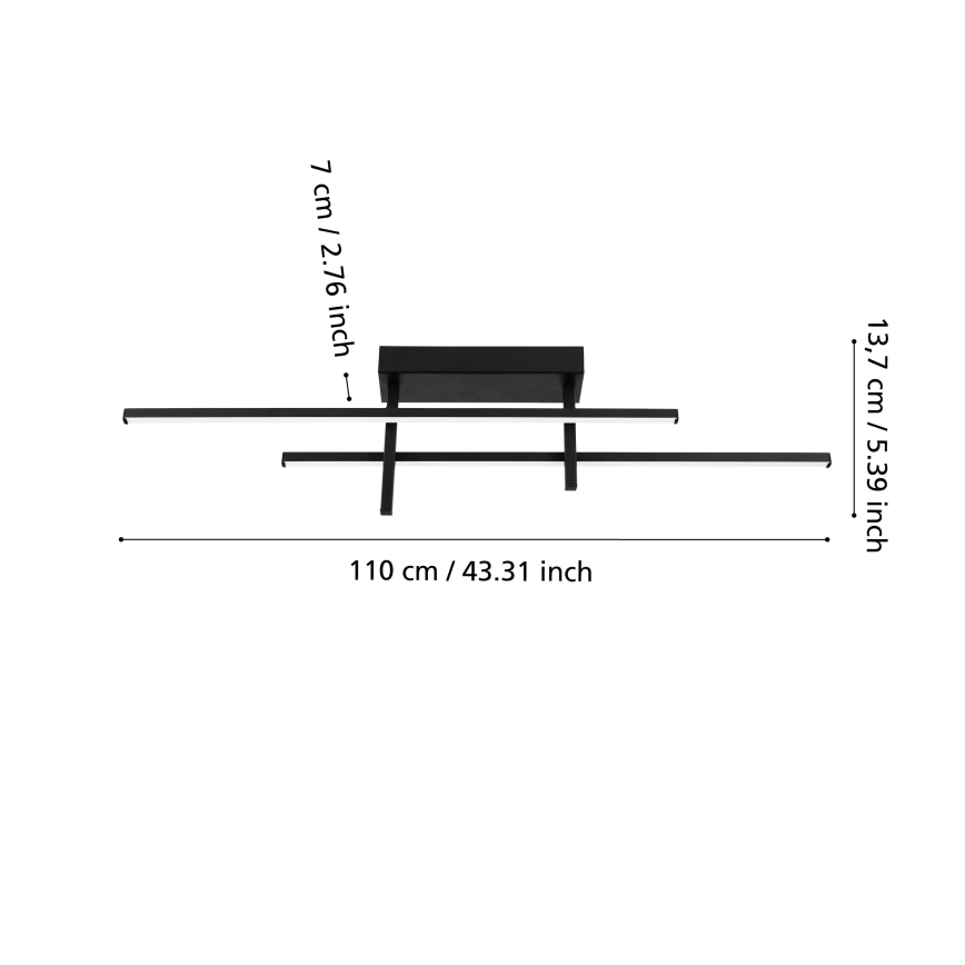 Eglo - Lampa sufitowa LED/20W/230V czarna