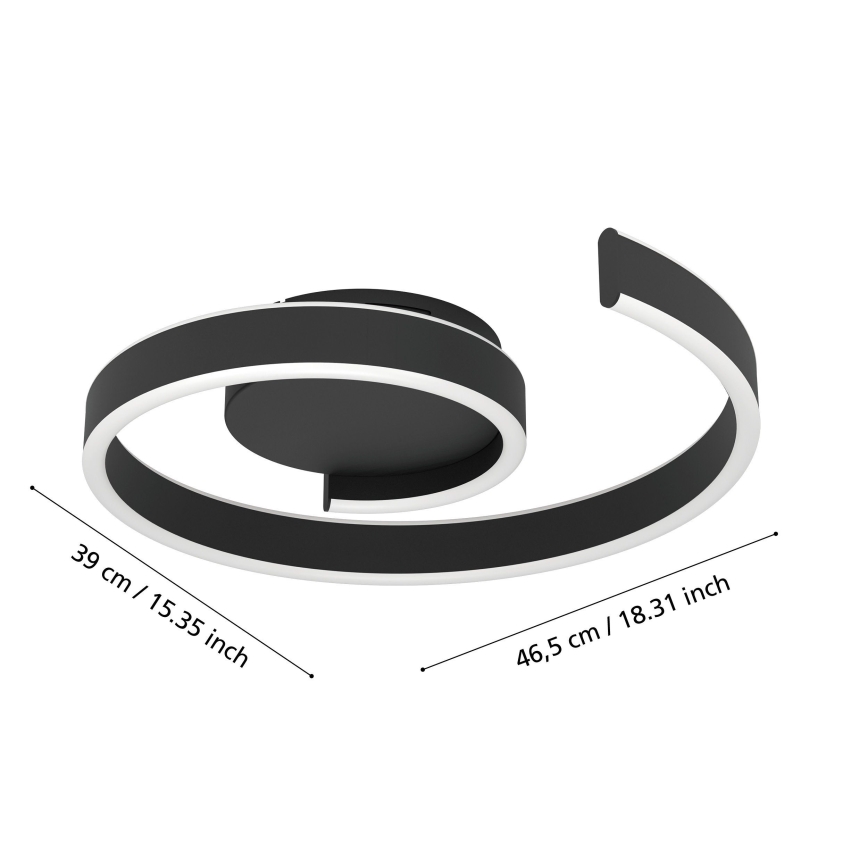 Eglo - LED RGBW ściemnialna oprawa sufitowa LED/37W/230V 3000-6500K czarna