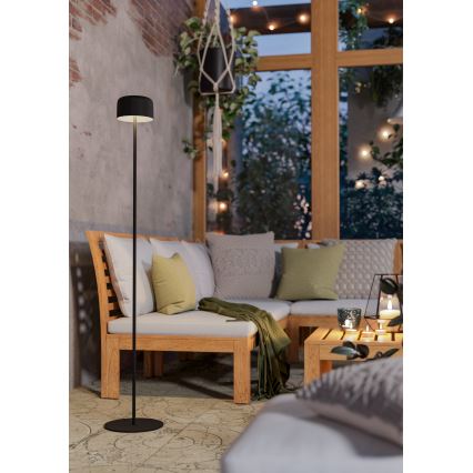 Eglo - Solarna, ładowalna, dotykowa lampa stojąca LED/2,8W/3,7V 1800 mAh IP44 czarna