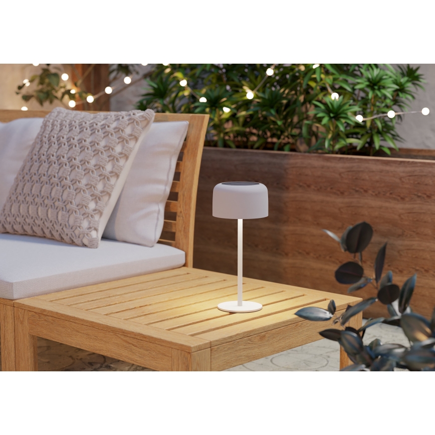 Eglo - LED solarna ładowalna lampka stołowa z dotykowym sterowaniem LED/2,8W/3,7V 1800 mAh IP44 biała