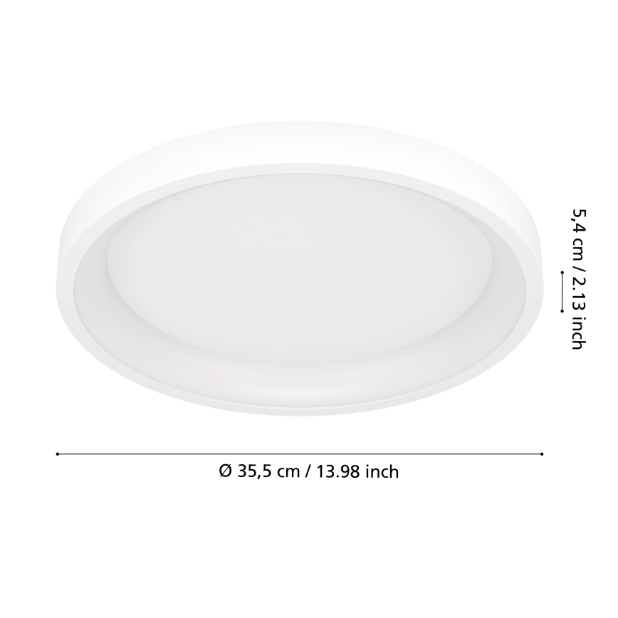 Eglo - LED RGBW Ściemnialna oprawa sufitowa LED/19,6W/230V 2700-6500K śr. 35 cm biała