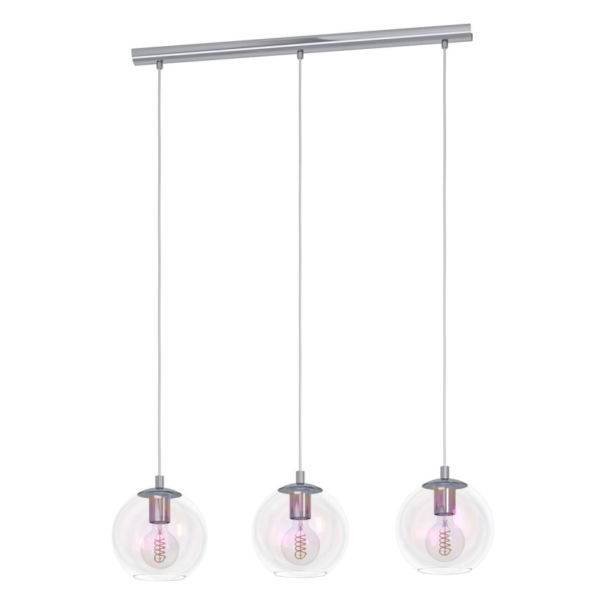 Eglo - Żyrandol na lince 3xE27/60W/230V chrom błyszczący