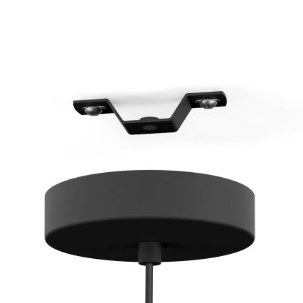 Eglo - Żyrandol na lince 1xE27/60W/230V czarny/beżowy/przydymiony