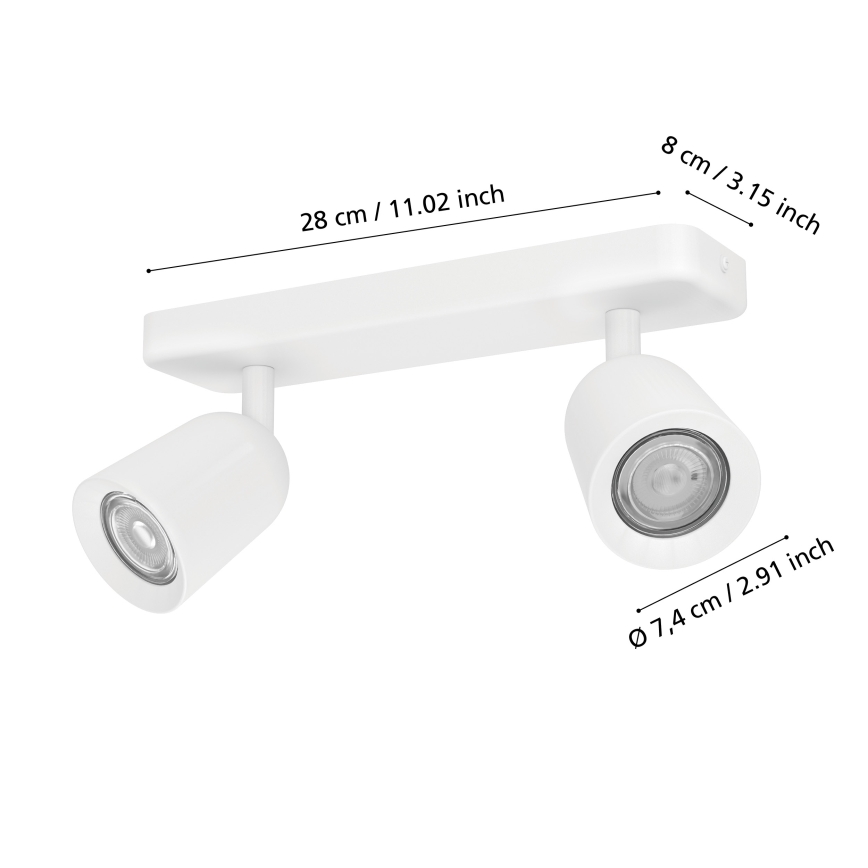 Eglo - Oprawa punktowa 2xGU10/10W/230V biała