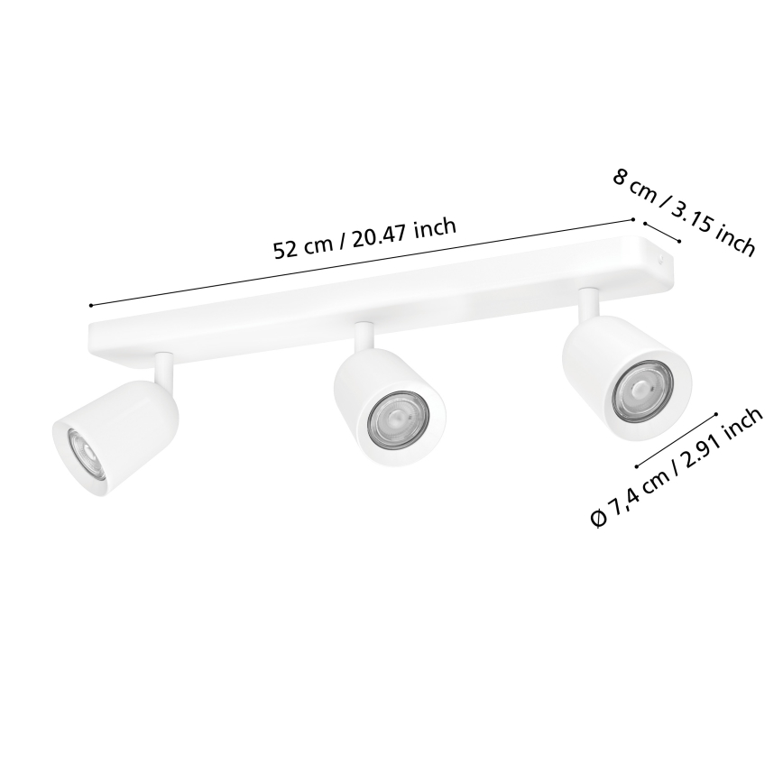 Eglo - Oprawa punktowa 3xGU10/10W/230V biała