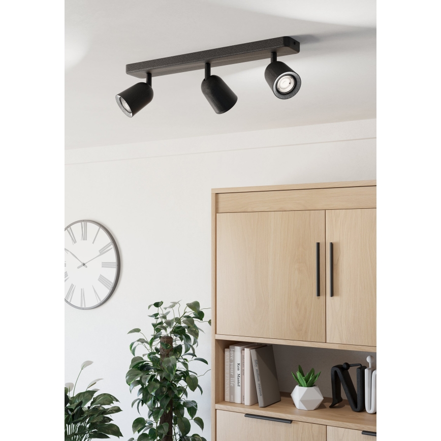 Eglo - Oprawa punktowa 3xGU10/10W/230V czarna