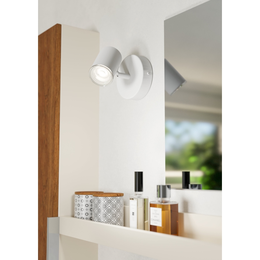 Eglo - Kinkiet punktowy do łazienki 1xGU10/5W/230V IP44 biały