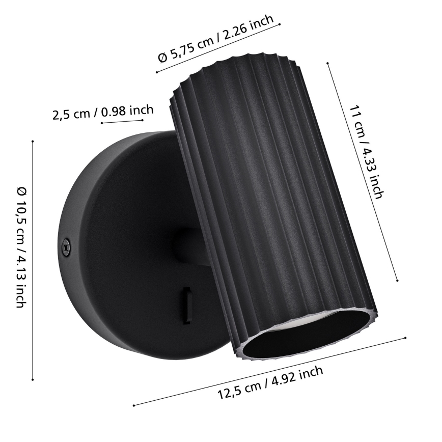 Eglo - Kinkiet punktowy 1xGU10/5W/230V czarny