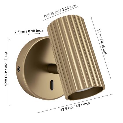 Eglo - Kinkiet punktowy 1xGU10/5W/230V złoty