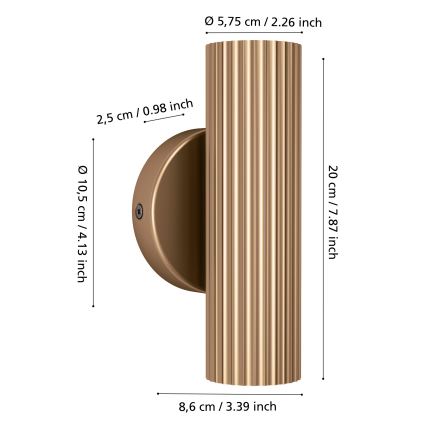Eglo - Kinkiet 2xGU10/5W/230V złoty