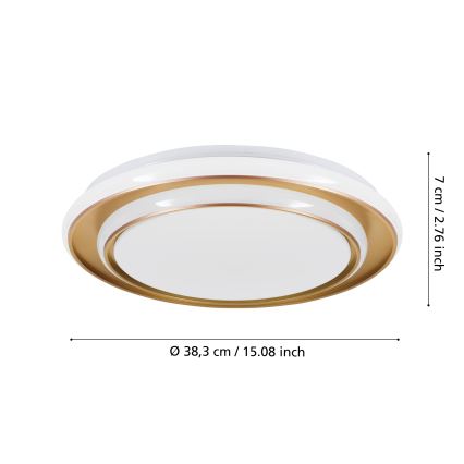 Eglo - Oprawa sufitowa LED/24W/230V 2700/4000/6500K śr. 40 cm złota