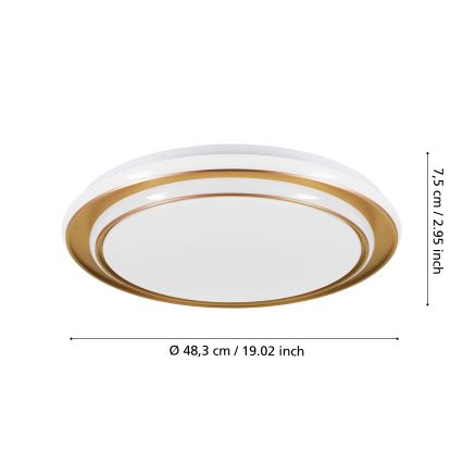 Eglo - Lampa sufitowa LED/36W/230V Ø 49 cm złota