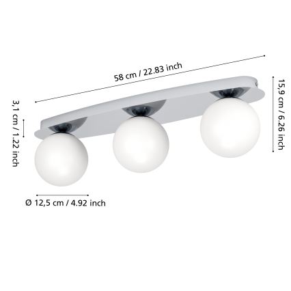 Eglo - Plafon łazienkowy LED 3xG9/4,2W/230V IP44 błyszczący chrom