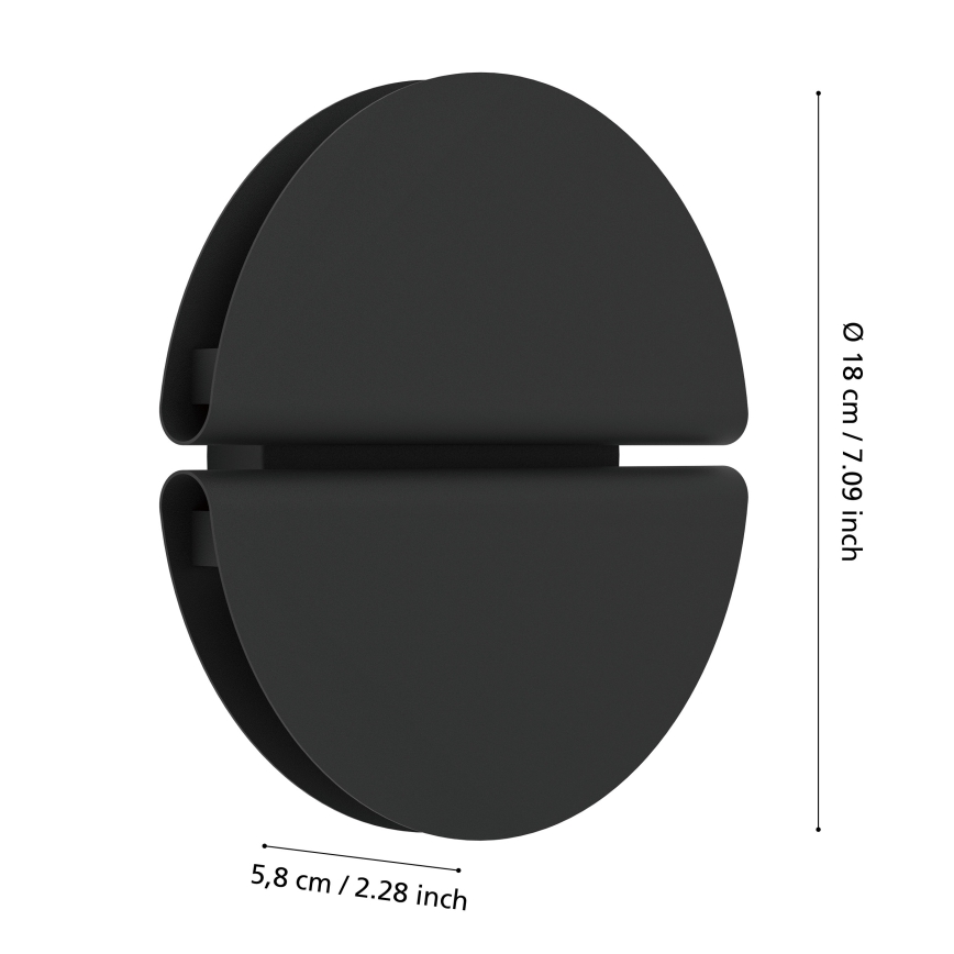 Eglo - Zewnętrzny kinkiet LED/4,5W/230V 2700/4000/6500K IP44 czarny
