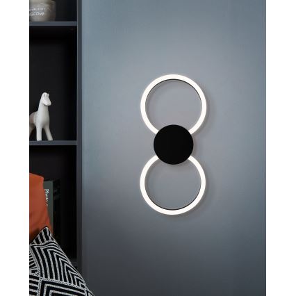 Eglo - Kinkiet ścienny LED/20W/230V + LED/0,91W czarny