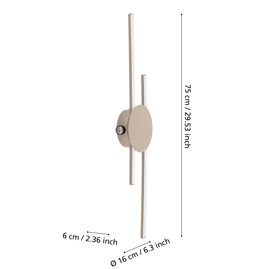 Eglo - LED kinkiet LED/20W/230V + LED/0,91W beżowy