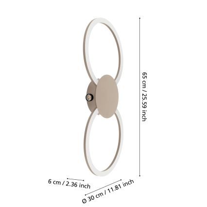 Eglo - LED Oprawa ścienna LED/20W/230V + LED/0,91W beżowy
