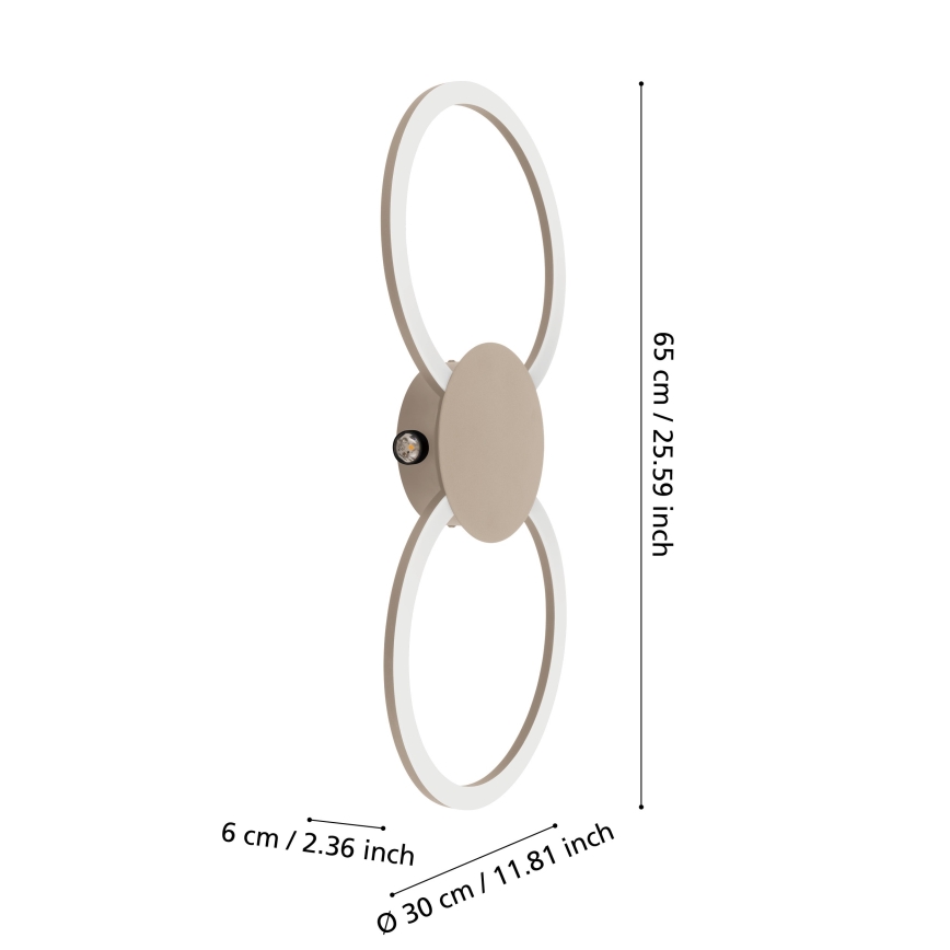 Eglo - LED Oprawa ścienna LED/20W/230V + LED/0,91W beżowy
