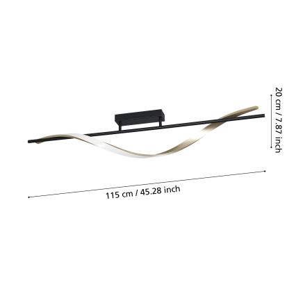 Eglo - Oprawa sufitowa LED/20W/230V 2700/4000/6500K czarna/złota