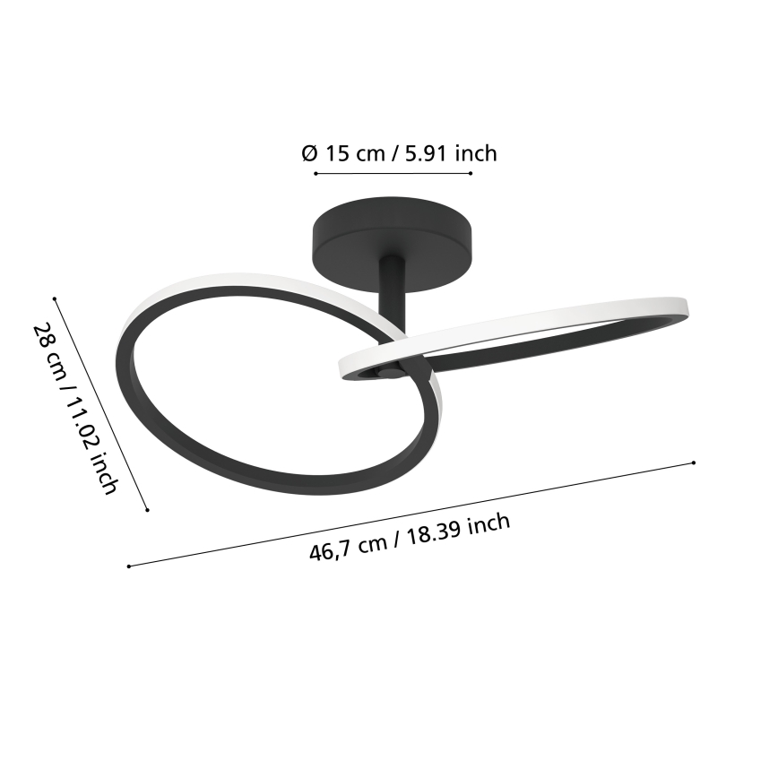 Eglo - Oprawa sufitowa LED/12W/230V 2700/4000/6500K czarna