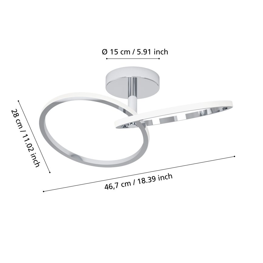 Eglo - Lampa sufitowa LED 12W/230V 2700/4000/6500K, błyszczący chrom