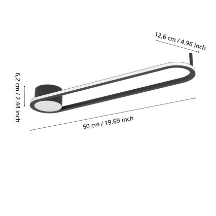 Eglo - LED Oprawa sufitowa LED/24W/230V 2700/4000/6500K czarna