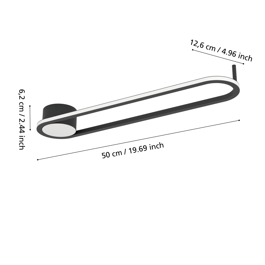 Eglo - LED Oprawa sufitowa LED/24W/230V 2700/4000/6500K czarna