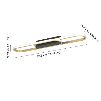 Eglo - Lampa sufitowa LED/20W/230V 2700/4000/6500K złota