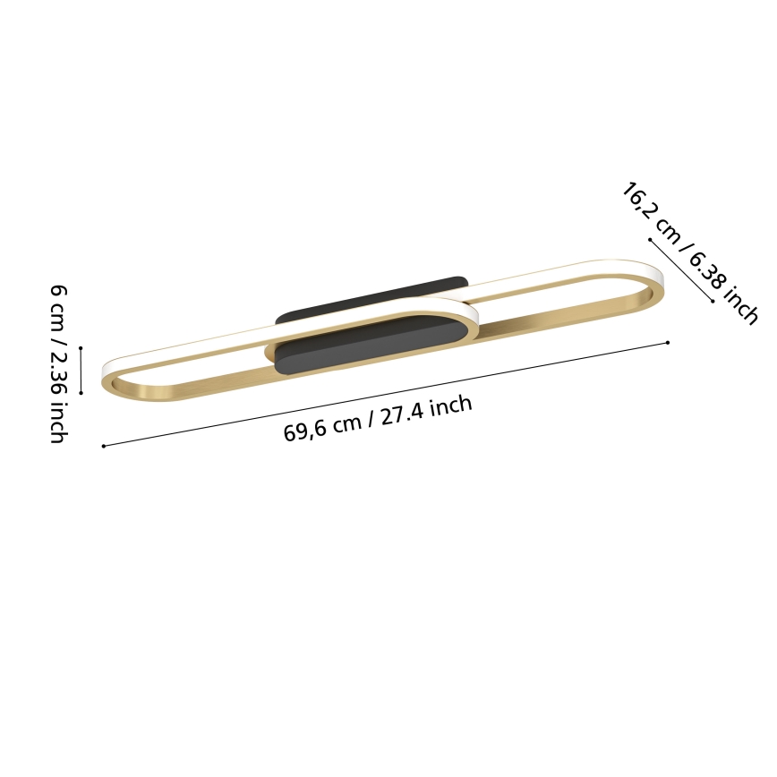 Eglo - Lampa sufitowa LED/20W/230V 2700/4000/6500K złota