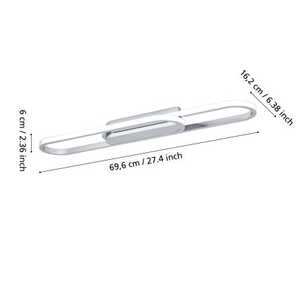 Eglo - Oprawa sufitowa LED LED/20W/230V 2700/4000/6500K błyszczący chrom
