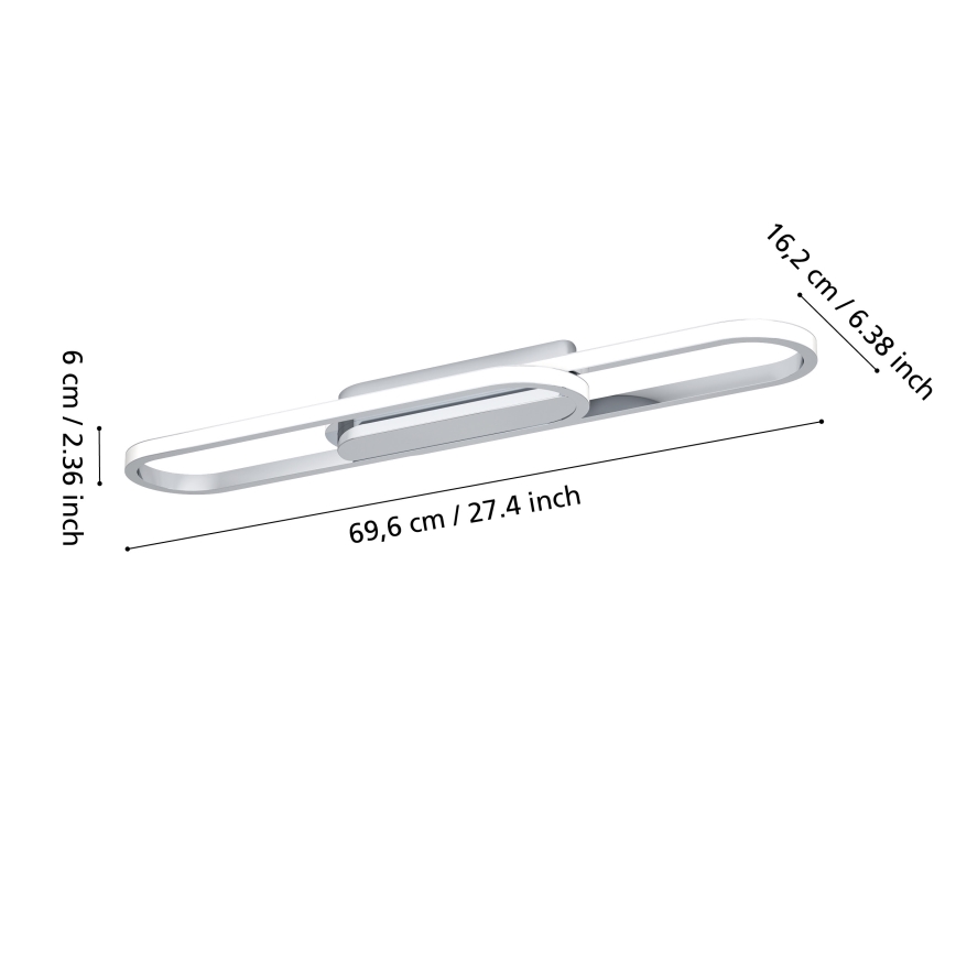 Eglo - Oprawa sufitowa LED LED/20W/230V 2700/4000/6500K błyszczący chrom