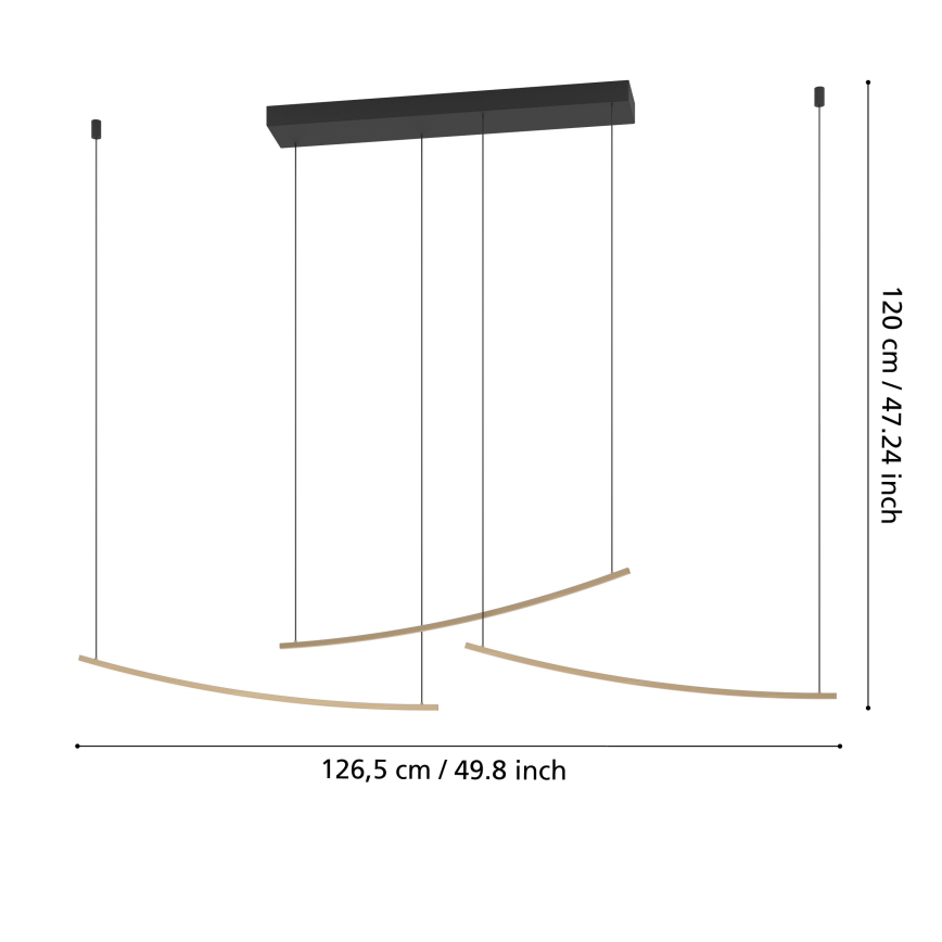 Eglo  - LED ściemnialny żyrandol na lince LED/22W/230V 2700/4000/6500K złoty