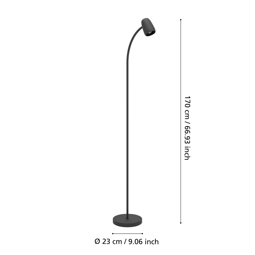 Eglo - Lampa stojąca 1xE14/18W/230V czarna