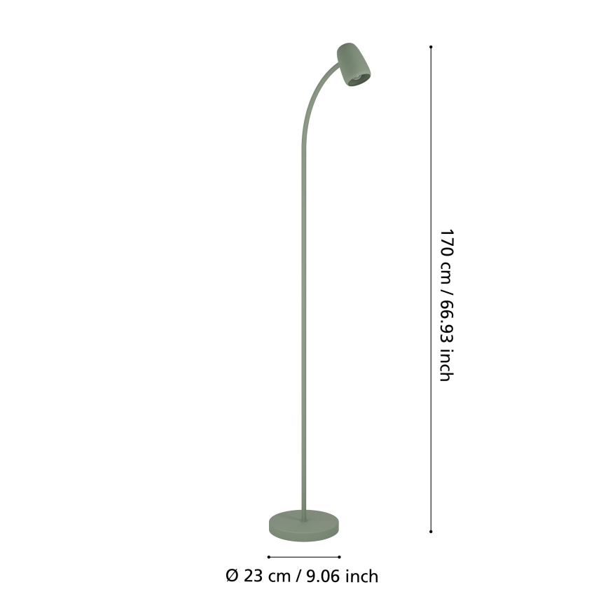 Eglo - Lampa stojąca 1xE14/18W/230V zielona