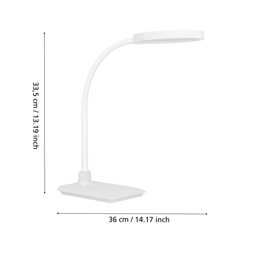 Eglo - Ściemnialna giętna lampka biurkowa LED/5,5W/230V 2700/4000/6500K biała