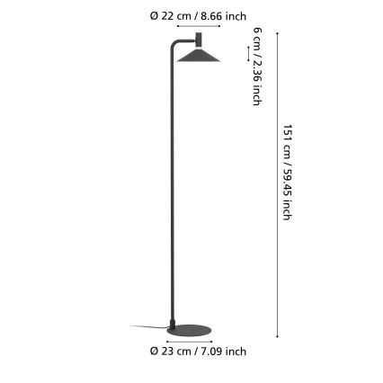 Eglo - LED RGBW ściemnialna lampa podłogowa LED/7,5W/230V 2700-6500K czarna