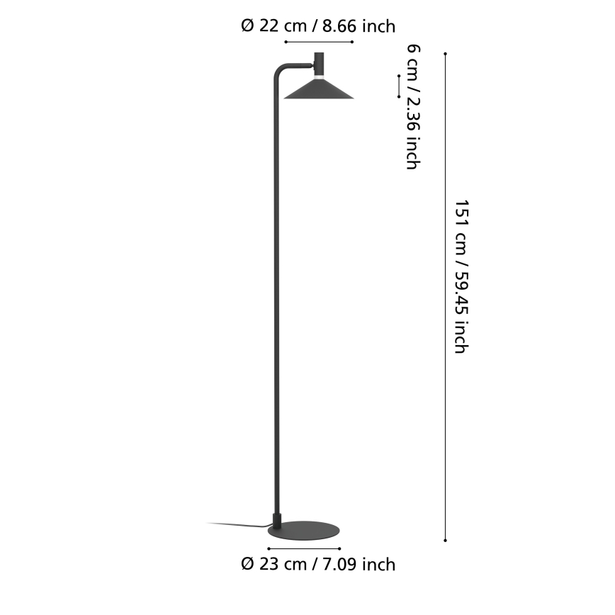 Eglo - LED RGBW ściemnialna lampa podłogowa LED/7,5W/230V 2700-6500K czarna