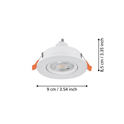 Eglo - LED wpuszczana oprawa punktowa 1xGU10/4,5W/230V biała