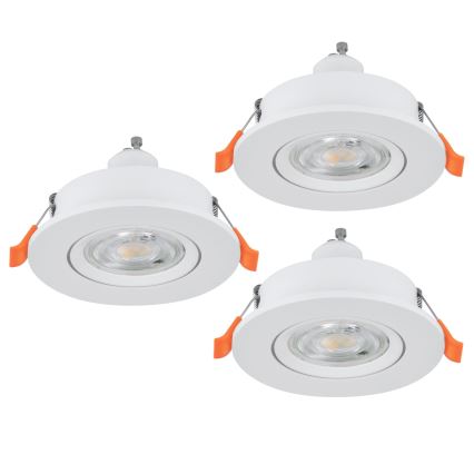 Eglo - Zestaw 3x LED wpuszczane oprawy punktowe 1xGU10/4,5W/230V białe