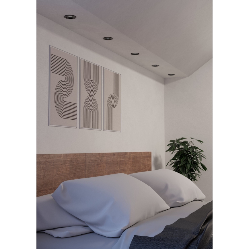 Eglo - ZESTAW 3x LED oprawy punktowe do zabudowy 1xGU10/4,5W/230V czarne