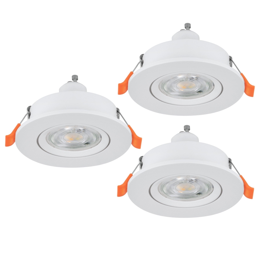 Eglo - Zestaw 3x wpuszczanych opraw punktowych LED 1xGU10/4,5W/230V, biały