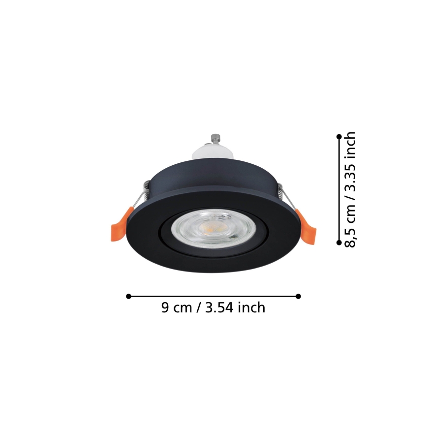 Eglo - LED wpuszczana oprawa punktowa 1xGU10/4,5W/230V czarna
