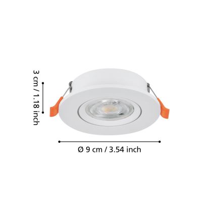 Eglo - LED wpuszczana oprawa punktowa LED/4,8W/230V 2700/4000/6500K biały