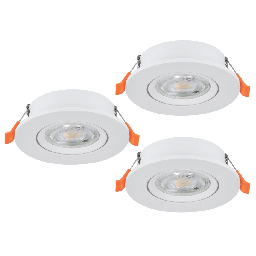 Eglo - ZESTAW 3x wpuszczane oprawy punktowe LED/4,8W/230V 2700/4000/6500K białe