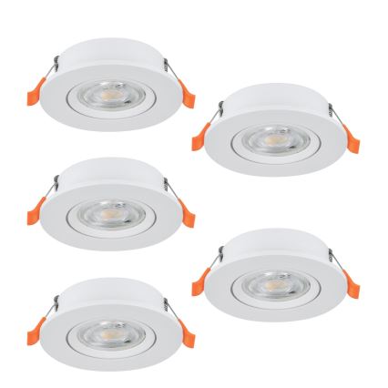 Eglo - Zestaw 5x wpuszczanych opraw punktowych LED, 4,8 W, 230 V, 2700/4000/6500 K, biały