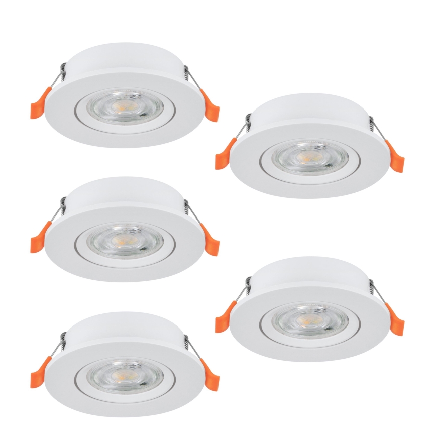 Eglo - Zestaw 5x wpuszczanych opraw punktowych LED, 4,8 W, 230 V, 2700/4000/6500 K, biały